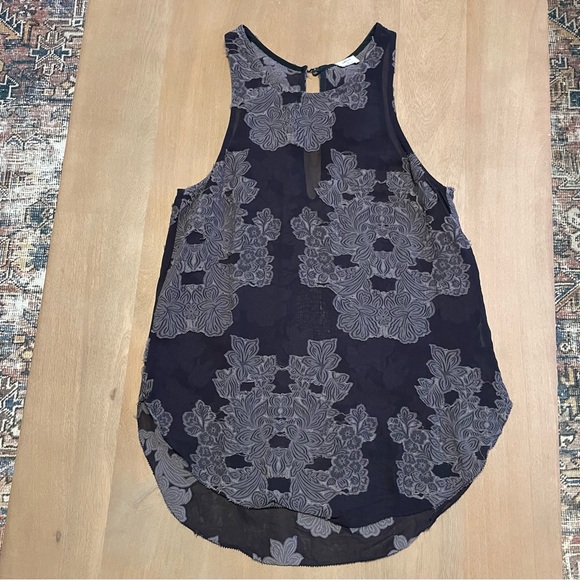 Wilfred Tops - Wilfred Navy and Gray Floral Tank Top